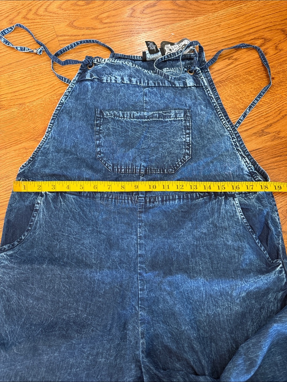 Angie Acid Wash Denim Flare Leg Overalls Jumpsuit NWT M - Picture 13 of 13